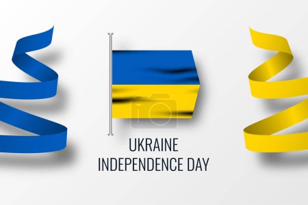 Téléchargez les illustrations : Ukraine independence day celebration illustration template design - en licence libre de droit