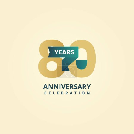Illustration for 80 years anniversary logo template design - Royalty Free Image