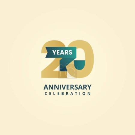 Téléchargez les illustrations : 20 years anniversary logo template design - en licence libre de droit