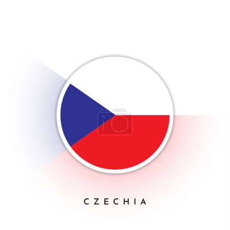 Illustration for Flag of Czechia, round vector illustration - Royalty Free Image