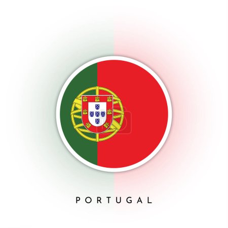 Téléchargez les illustrations : Drapeau du Portugal, illustration vectorielle ronde - en licence libre de droit