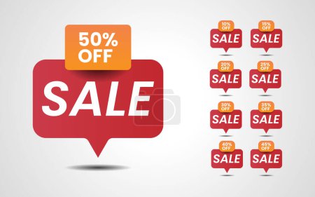 Illustration for Sale tag set with discount icons - Royalty Free Image