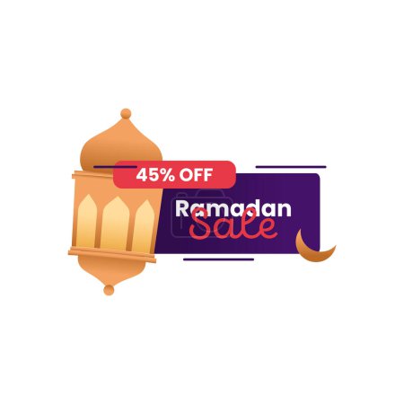 Ilustración de Ramadán etiqueta venta etiqueta descuento especial hasta 45% plantilla de diseño - Imagen libre de derechos