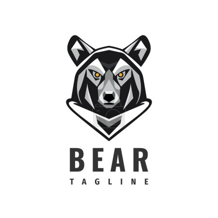 Ilustración de Diseño de plantilla de concepto de logo de oso principal - Imagen libre de derechos