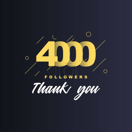 Illustration for Thank you 4000 followers colorful abstract template design - Royalty Free Image