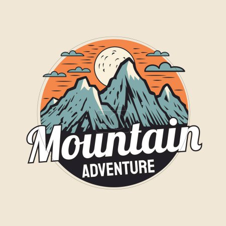 Téléchargez les illustrations : Modèle d'illustration de logo aventure montagne - en licence libre de droit
