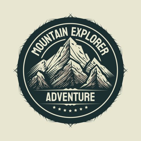 Illustration for Mountain adventure logo illustration template design - Royalty Free Image