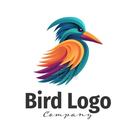 Illustration for Bird logo illustration template design - Royalty Free Image