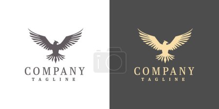 Téléchargez les illustrations : Vecteur de conception de logo aigle avec slogan de l'entreprise - en licence libre de droit
