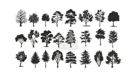 Ilustración de Silueta de árboles sobre fondo transparente - Imagen libre de derechos