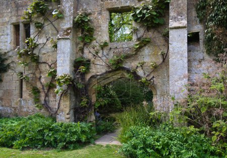 Photo for The ruins of Tithe Barn are located in the grounds of Sudeley Castle in Gloucestershire, England - Royalty Free Image