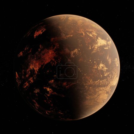 Cartel de ilustración 3d Exoplanet