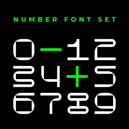 Minimale Schrift kreatives Alphabet Typografie minimalistischer Retro-Stil Set Vektorillustration