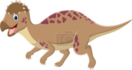 Ilustración de Vector Ilustración de dibujos animados dinosaurio feliz pachycephalosaurus dinosaurio - Imagen libre de derechos