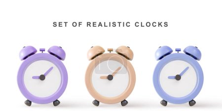 Ilustración de Reloj de conjunto realista 3d. - Imagen libre de derechos