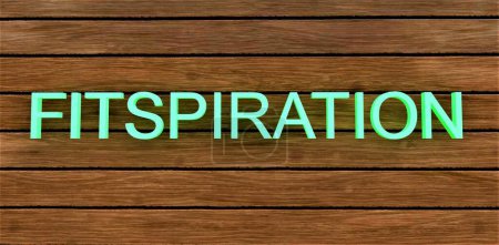 Photo for Fitspiration - the word written on the board. Fitness and inspiration. Someone or something that motivates you to exercise. 3d rendering. - Royalty Free Image