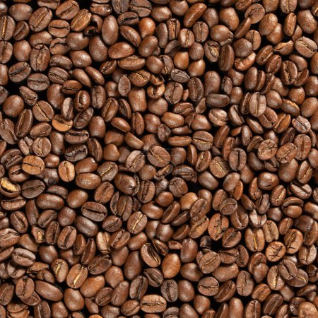 Photo for Pattern of roasted Arabica coffee beans, contrasting background. - Royalty Free Image