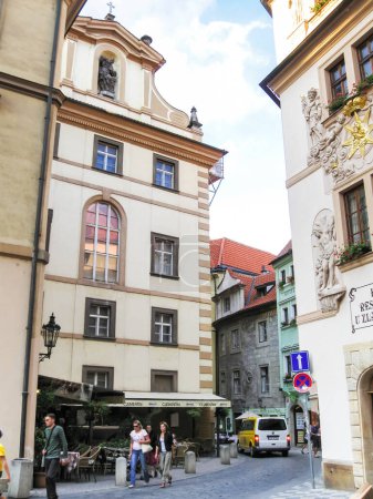 Photo for Prague, Czech Republic, July 27, 2010 : Numerous tourists walk the streets of the old town and see the sights of the Prague in the Czech Republic - Royalty Free Image