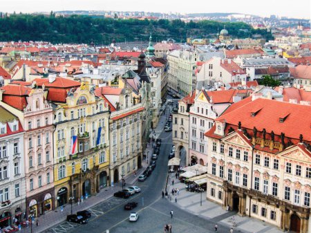 Photo for Prague, Czech Republic, July 27, 2010 : View from the height of the Old Town Hall to Dlouha Street in old part of Prague city in Czech Republic - Royalty Free Image