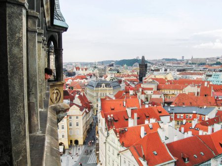 Photo for View from height of the Old Town Hall to the adjacent city in the old part of the Prague city in the Czech Republic - Royalty Free Image