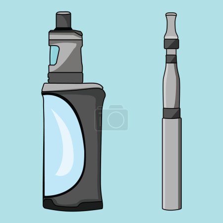 Téléchargez les illustrations : Vape cigarette Vape shop élément vectoriel, - en licence libre de droit