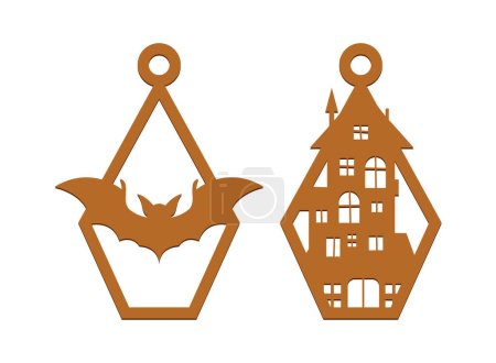 Scary Halloween Earring Template SVG Laser Cut File