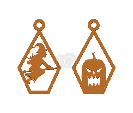 Ilustración de Pendiente de Halloween Plantilla SVG Láser Corte Archivo - Imagen libre de derechos