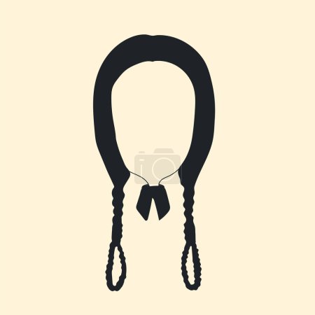 Illustration for Symbol face.Wednesday.  Girl with braids silhouette. Vector - Royalty Free Image