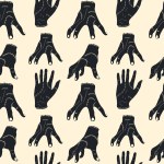 Seamless pattern Vector illustration of a creepy zombie hand
