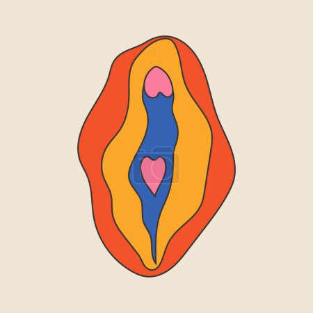 Illustration for Beauty female reproductive system. Vulva. Illustrator a vagina. - Royalty Free Image