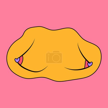 Illustration for Hand drawn woman breast. Colorful illustrations of breasts. Vector illustration - Royalty Free Image