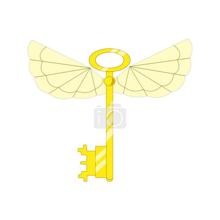 Illustration for Magic keys with wings from the movie. Vector illustration - Royalty Free Image