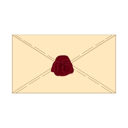Magical letter invitation. Magic post flat concept. Vector 