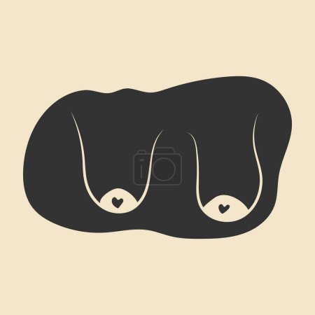 Illustration for Hand drawn woman breast. Illustrations of breasts. Vector illustration - Royalty Free Image