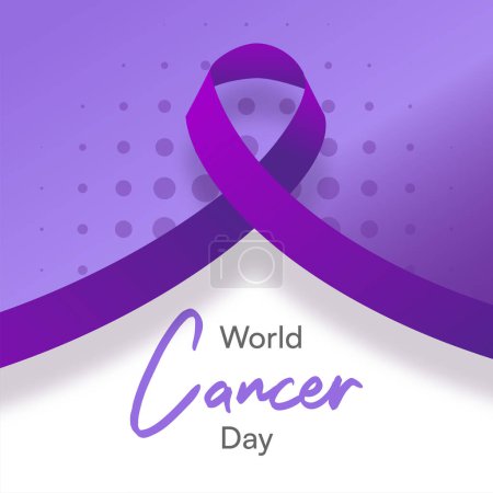 Téléchargez les illustrations : Instagram post for world cancer day design template vector - en licence libre de droit