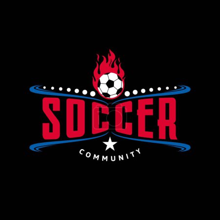 Soccer Sports Logo With Burning Ball Icon Vector Design