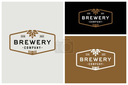 Illustration for Simple Minimalist brewery company logo. logo brewing - Royalty Free Image