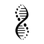 Simple DNA Science Glyph Logo Vector, DNA symbol in trendy flat design