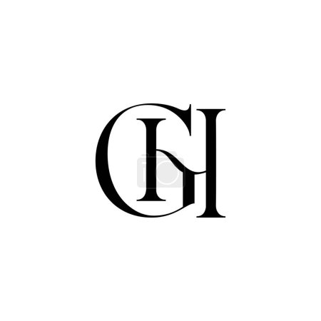 Ilustración de Carta GH de lujo Logo vector icono - Imagen libre de derechos