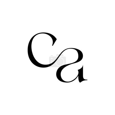 Ilustración de Letra CA monograma Logotipo de lujo Icono Vector - Imagen libre de derechos