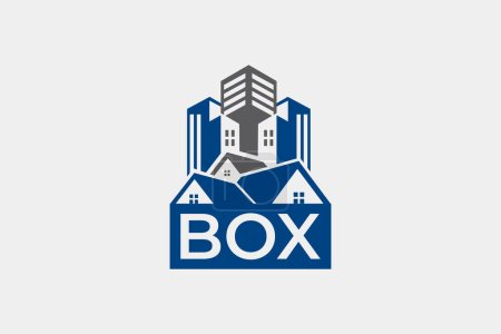 Illustration for BOX real estate logo design template element suistable for business residental vector - Royalty Free Image