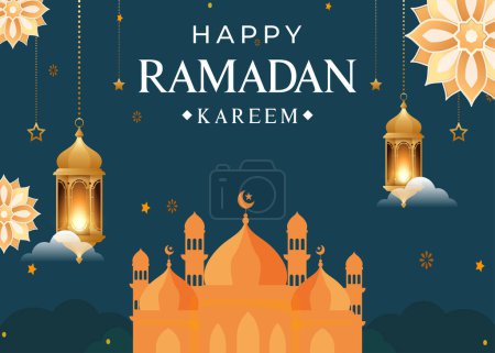 Ilustración de Elegante ramadán kareem decorativo festival tarjeta islámica ramadán celebración Fondo - Imagen libre de derechos