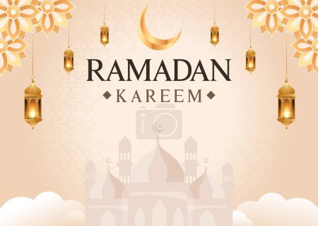 Ilustración de Elegante ramadán kareem decorativo festival tarjeta islámica ramadán celebración Fondo - Imagen libre de derechos