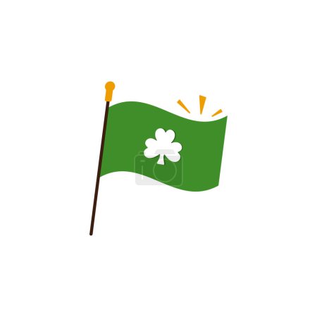 Logo Design Happy St.Patrick's Day drapeau de trèfle drapeau irlandais. icon design élément vecteur