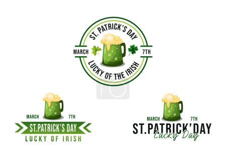 Logo Design Set Collection Happy St.Patrick's Day Irish holiday. icon design element vector