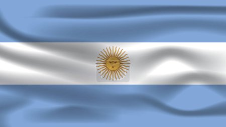 Photo for Illustration concept independence symbol icon realistic waving flag 3d colorful of Argentina - Royalty Free Image