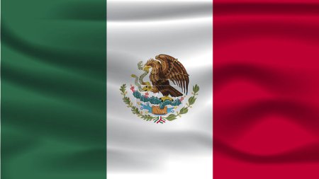 Téléchargez les photos : Illustration concept indépendance Nation symbole icône réaliste agitant drapeau 3d coloré Pays de Mexique - en image libre de droit