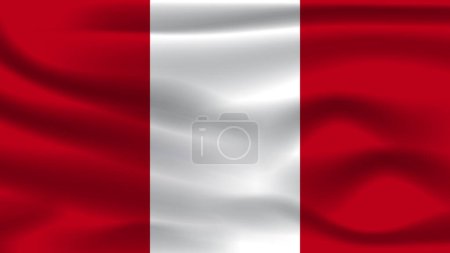 Téléchargez les photos : Illustration concept indépendance Nation symbole icône réaliste agitant drapeau 3d coloré Pays du Pérou - en image libre de droit