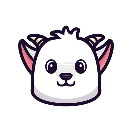 Illustration for Art illustration design concept mascot symbol icon head animal of goat - Royalty Free Image