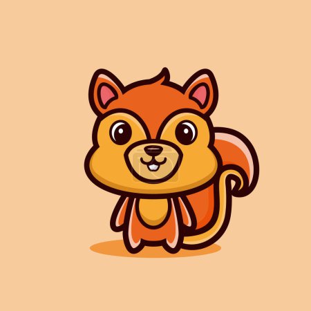 Illustration for Art illustration design concept mascot symbol icon animal of squirrel chipmunk - Royalty Free Image